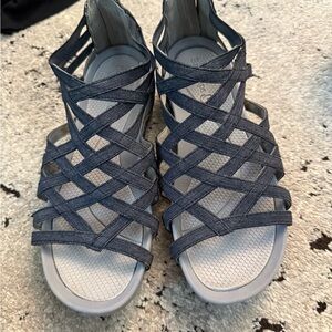 Women's Dark Gray Strappy Sandals